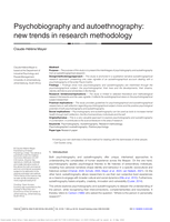 Psychobiography and autoethnography : new trends in research methodology
