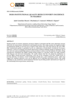 Does institutional quality reduce poverty incidence in Nigeria?