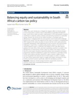 Balancing equity and sustainability in South Africa's carbon tax policy