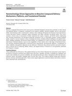 Nanotechnology-driven approaches to bioactive compound delivery : mechanisms, platforms, and translational potential