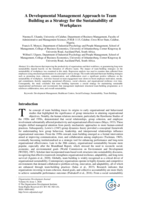 A developmental management approach to team building as a strategy for the sustainability of workplaces