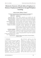 Distinctive interests of South African employers to enhance employment relations through workplace learning