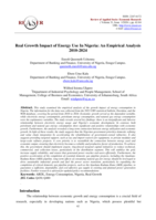 Real growth impact of energy use In Nigeria : an empirical analysis 2010-2024