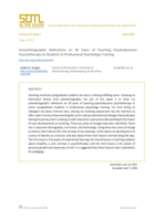 Autoethnographic reflections on 30 years of teaching psychodynamic psychotherapy to students in professional psychology training