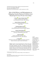 Role of self-efficacy and belongingness in mitigating teacher burnout : evidence from Shandong province private universities