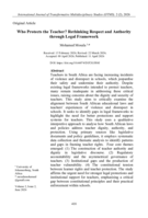 Who protects the teacher? Rethinking respect and authority through legal framework