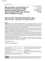 Risk perception and its influence on pre-exposure prophylaxis (PrEP) uptake and adherence among pharmacy-based PrEP users in South Africa : a qualitative study