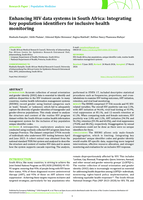 Enhancing HIV data systems in South Africa : integrating key population identifiers for inclusive health monitoring