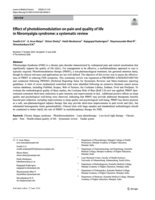 Effect of photobiomodulation on pain and quality of life in fibromyalgia syndrome : a systematic review