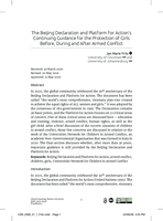 The Beijing declaration and platform for action’s continuing guidance for the protection of girls before, during and after armed conflict