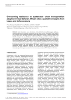 Overcoming resistance to sustainable urban transportation adoption in Sub-Saharan African cities: Qualitative insights from Lagos and Johannesburg
