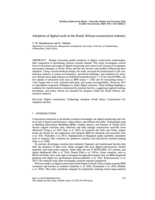 Adoption of digital tools in the South African construction industry