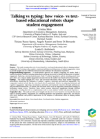 Talking vs typing : how voice- vs text-based educational robots shape student engagement