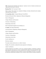  Entrepreneurial leadership and employees' creativity : the role of intrinsic motivation and organizational motivation to innovate