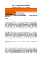 Municipality audit outcomes and their determinants - a systematic review of the literature