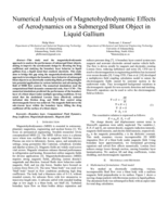Numerical analysis of magnetohydrodynamic effects of aerodynamics on a submerged blunt object in liquid gallium