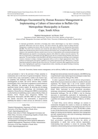 Challenges encountered by human resource management in implementing a culture of innovation in Buffalo city metropolitan municipality in Eastern Cape, South Africa