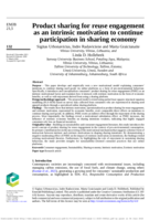 Product sharing for reuse engagement as an intrinsic motivation to continue participation in sharing economy