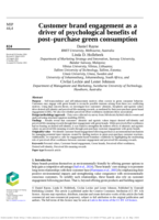 Customer brand engagement as a driver of psychological benefits of post-purchase green consumption