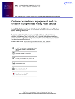 Customer experience, engagement, and co-creation in augmented reality retail service: 增强现实零售服务中的顾客体验、参与与共创
