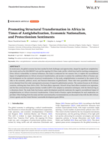 Promoting structural transformation in Africa in times of antiglobalization, economic nationalism, and protectionism sentiments