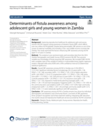 Determinants of fistula awareness among adolescent girls and young women in Zambia