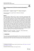 Women empowerment and environmental sustainability in Africa