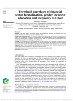 Threshold correlates of financial sector formalization, gender inclusive education and inequality in Chad