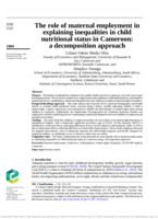 The role of maternal employment in explaining inequalities in child nutritional status in Cameroon : a decomposition approach