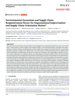 Environmental dynamism and supply chain responsiveness Nexus : do organisational improvisation and supply chain orientation matter?