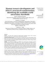 Human resource development and Africa's structural transformation : identifying the avoidable world uncertainty thresholds