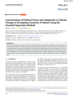 Concentration of political power and adaptation to climate change in developing countries : evidence using the quantile regression method