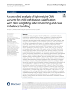 A controlled analysis of lightweight CNN variants for chilli leaf disease classification with class weighting, label smoothing and class imbalance handling