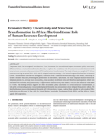 Economic policy uncertainty and structural transformation in Africa : the conditional role of human resource development