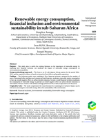 Renewable energy consumption, financial inclusion and environmental sustainability in sub-Saharan Africa