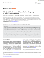 The (In)effectiveness of psychological targeting : a meta-analytic review