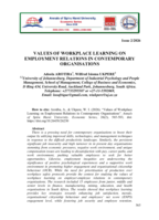 Values of workplace learning on employment relations in contemporary organisations