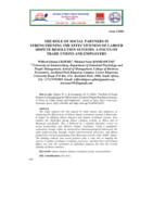The role of social partners in strengthening the effectiveness of labour dispute resolution systems : a focus on trade unions and employers