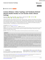Context matters : urban typology and pandemic-related mental health decline in low-income South African settings
