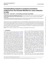 Conceptualising inclusive in inclusive innovations: evidence from the AI-based MedTech for cancer detection in India