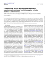 Exploring role, actions, and influence of industry associations in politics of health innovation in India