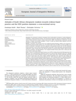 Attitudes of South African chiropractic students towards evidence-based practice and the ICEC position statement : a cross-sectional survey