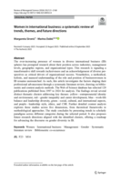 Women in international business : a systematic review of trends, themes, and future directions