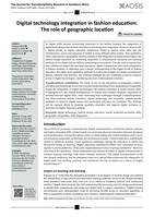 Digital technology integration in fashion education : the role of geographic location