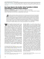 How cases speak to one another : using translation to rethink generalization in political science research