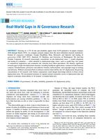 Real-world gaps in AI governance research