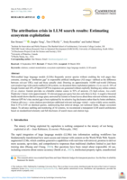 The attribution crisis in LLM search results : estimating ecosystem exploitation