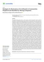 Strategies for Restoration of Livelihoods in Communities Displaced and Resettled by Mining Companies
