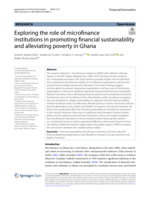 Exploring the role of microfinance institutions in promoting financial sustainability and alleviating poverty in Ghana