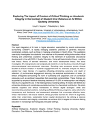 Exploring the impact of erosion of critical thinking on academic integrity in the context of student over-reliance on AI within Gauteng university